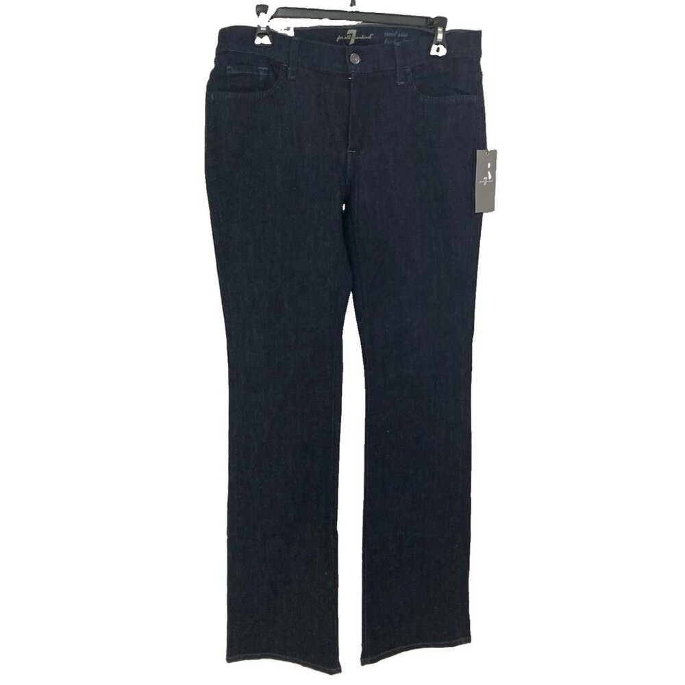 Women's 7 For All Mankind Mid Rise Bootcut Jeans Dark Wash Blue Size 32x34 NWT